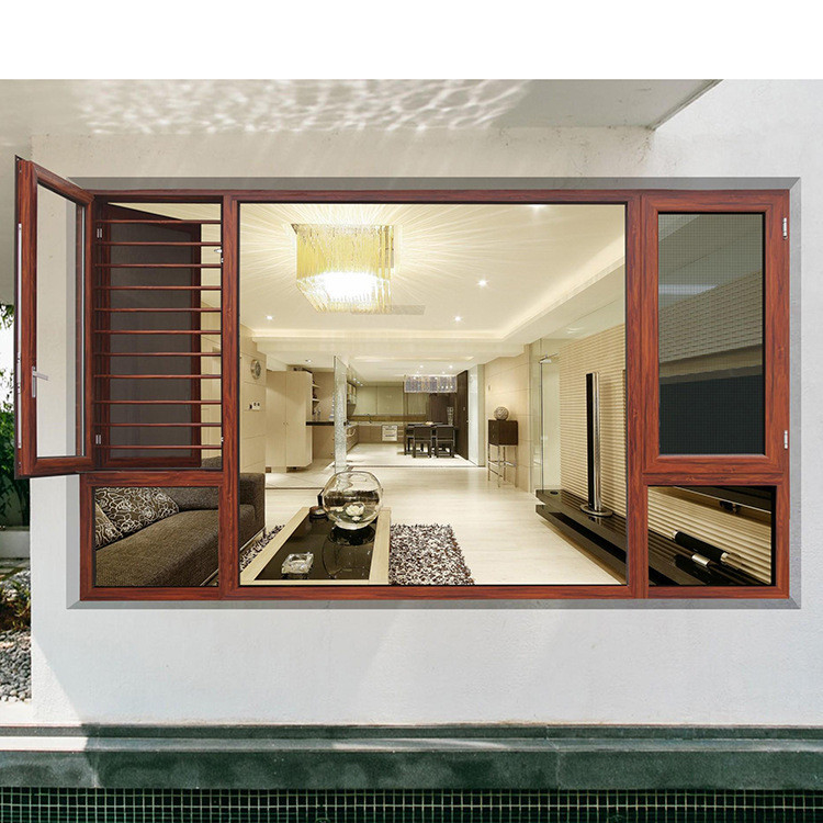 Τύπος κρεμασμένης κουρτίνας Custom Design Aluminium Casement Window με πάχος τοίχου 1,4 mm