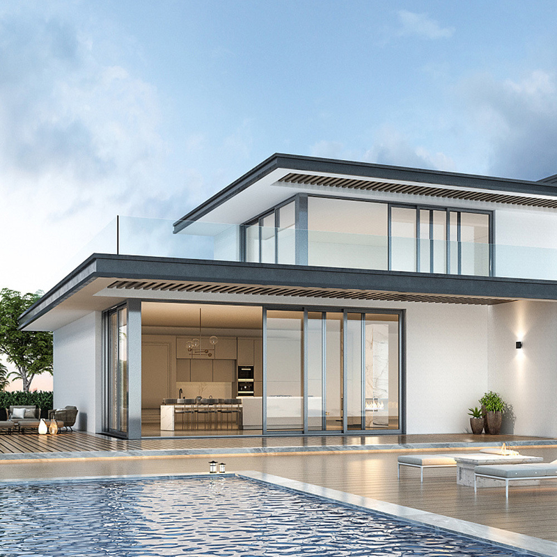 Σύγχρονο SKATE 86 κλιμακωτό παράθυρο για Villa House μέσα στο σύγχρονο στυλ σχεδιασμού