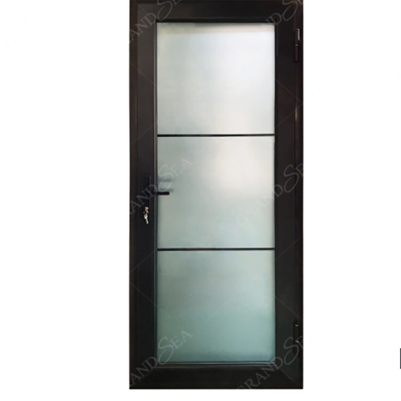 Μέθοδος ανοίγματος με σπρώξιμο και σύρση SKATE Standard Slim Luxury Black Color Villa House Αλουμινίου Κασάντο Γυάλινες πόρτες