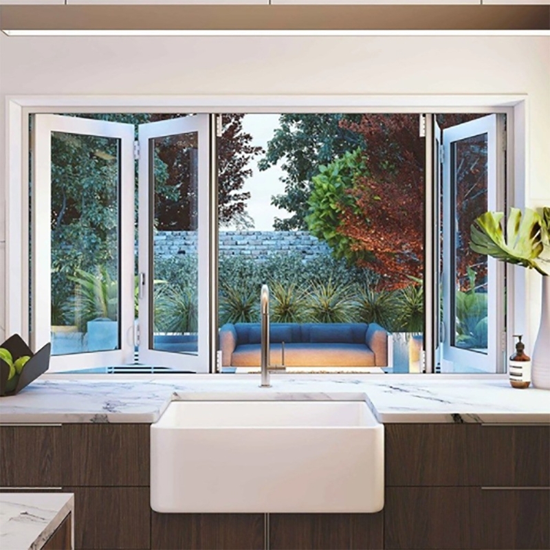 70mm πλάτος Aluminum Alloy Frame BI Fold Windows με σύγχρονο σχεδιασμό και συρόμενο παράθυρο