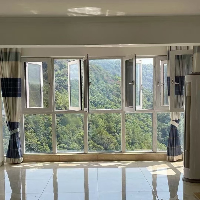 Modern Design Style Soundproof Casement Windows with Thermal Break Aluminum Profile Noise Reduction Solution