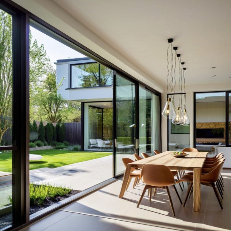 Υψηλή Διέλευση Φωτός Αλουμινίου Διπλού Υαλοπίνακα Συρόμενη Πόρτα με Πολλαπλές Διαδρομές για Βεράντα