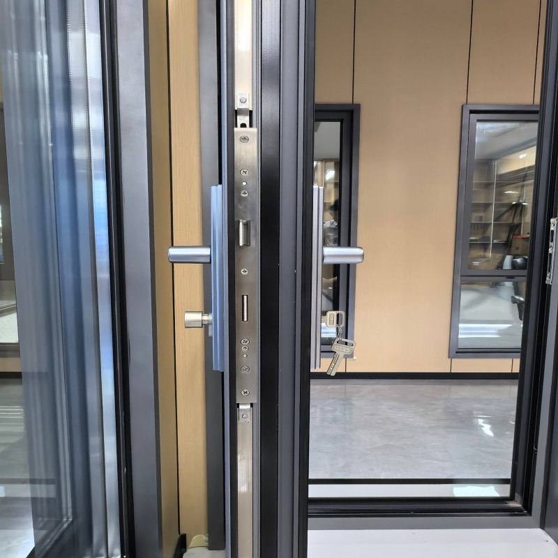 Modern Design Thermal Break Aluminum Casement Entrance Door with Long-service Life for Hotel
