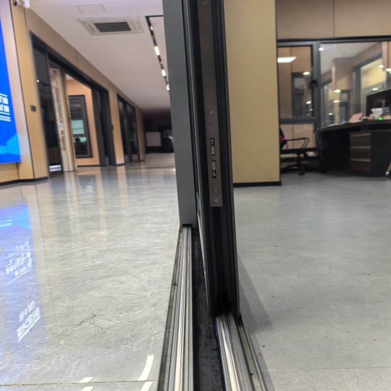 Elegant Minimalist Style Slim Frame Aluminium Alloy Sliding Door with Low-E Glass for Kitchen