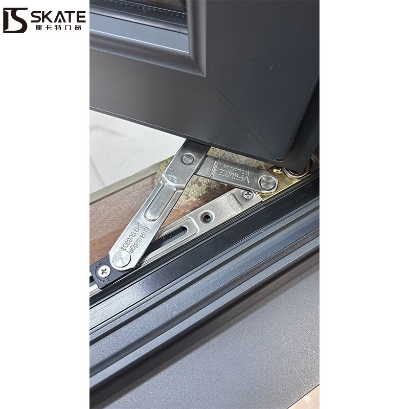 Σύγχρονο ενεργειακά αποδοτικό θερμικό διάσπασμα Αλουμινίου Casement Αντικλεπτικό κυλιόμενο παράθυρο με γυαλί Low-E για χρήση στην κουζίνα